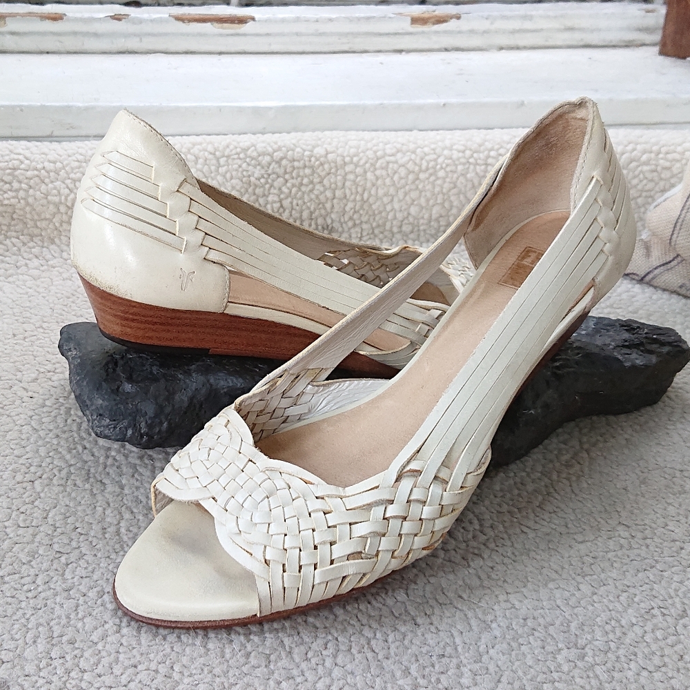 Frye "Cameron Skimmer" Woven Leather Sandals